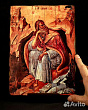 Икона "Св. Пророк Илья и ворон"+ подставка